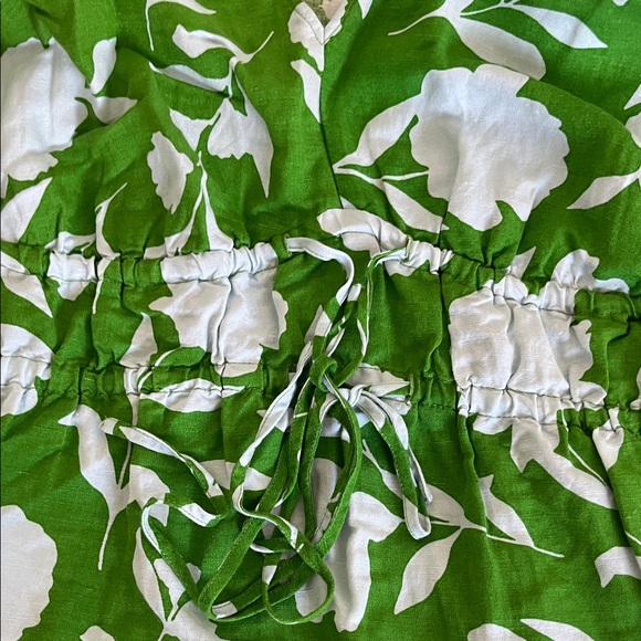 Kate Spade NY x Target Rose Linen Maxi Dress 1X Green /Blue Long Sleeve Dress - Picture 8 of 11